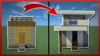 Minecraft Como TRANSFORMAR una Casa de Aldeanos Pequeña  Tutorial [upl. by Anilrats]