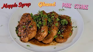 027 Maple Syrup Glazed Pork Steak  A rich and delicious dish to please your whole family [upl. by Cerelly]