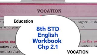 8th std English workbook lesson no21 vocation all answer of workbook [upl. by Franklyn]