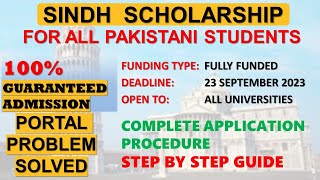 SEEF  How to Apply  PAKISTAN SINDH SCHOLARSHIP 2023  Complete Details  Portal Problem Solution [upl. by Ahkihs]