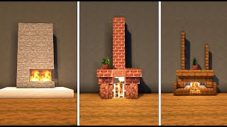 3 Simple Fireplaces  Minecraft Tutorial [upl. by Novets]