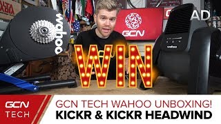 GCN Tech Unboxing New WAHOO KICKR amp KICKR HEADWIND [upl. by Arfihs]