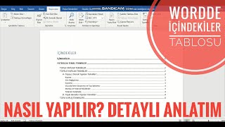 Microsoft Word İçindekiler Yapma Word İçindekiler Tablosu Nasıl Hazırlanır WORD İÇİNDEKİLER [upl. by Godart312]