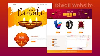 Responsive Diwali Theme Website Design Using HTMLCSSJS From Scratch [upl. by Ahseiuqal]