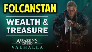 Folcanstan Wealth Chest Key amp Treasure Chest Location in Cent  Assassins Creed Valhalla [upl. by Chandless]