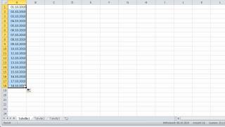 Excel 2010  Datumslisten ohne Wochenenden erstellen [upl. by Wentworth]