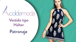 Como hacer el PATRONAJE DE VESTIDO HALTER  DIY  Paso a Paso [upl. by Arukas]