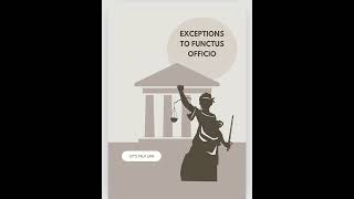 EXCEPTIONS TO FUNCTUS OFFICIO [upl. by Paris]