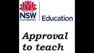 Approval to teach NSW Department of Education [upl. by Erelia321]