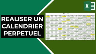 Excel  Réaliser un calendrier perpétuel jours féries  weekends [upl. by Asselem]