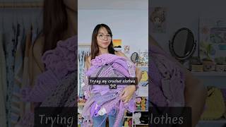 Trying all my purple crochet clothes part 2 shorts crochet  Chenda DIY [upl. by Hollie]