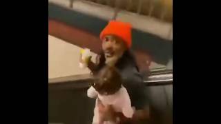 guy on escalator throws baby meme meme memes funny memesvideo [upl. by Rehpretsirhc]