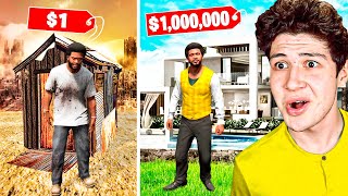 CASA de 1 vs MANSIÓN de 1000000 en GTA 5 🏡💰 Mods [upl. by Aekerly]