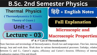 Microscopic and Macroscopic Properties  Unit1  L03  BSc 2nd Semester Physics  Thermal Physics [upl. by Eiuqnom126]