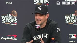 Dodgers Postseason Yankees Manager Aaron Boone discusses Game 4 World Series Dodgers [upl. by Fina]