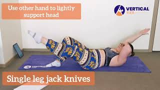 Single leg jack knives ab exercise  progression for beginners [upl. by Matazzoni]