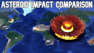 Asteroid impact Size Comparison On The Earth☄️🌎🔥 [upl. by Seftton]