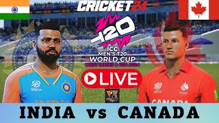 🔴Live T20 World Cup IND vs CAN India vs Canada  Cricket 24 ICC Men’s T20 World Cup 2024 [upl. by Alyos]