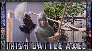 Irish Two Handed Battle Axe Vs Helmet amp Chain Maille [upl. by Siravrat11]