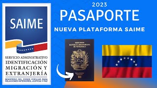 PASAPORTE VENEZOLANO  NUEVA PLATAFORMA DEL SAIME MARZO 2023 [upl. by Ardyth]