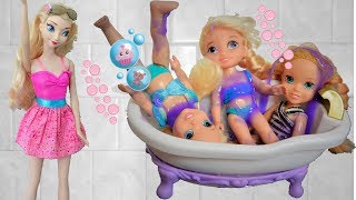 Anna and Elsa Toddlers Sleepover  Cousin Else Stories with Toys and Dolls [upl. by Avis]