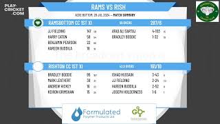 Ramsbottom CC 1st XI v Rishton CC 1st XI [upl. by Aaronson]