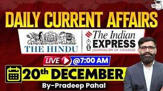 Daily Current Affairs  20th December 2024 Current Affairs  CET  HCS  HPSC StudyIQ [upl. by Ahseryt]