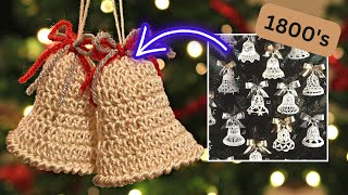 1800s VICTORIAN inspired crochet bell ornament  Crochet Christmas Ornaments 🎄 [upl. by Orabla]