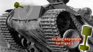 Churchill AVRE Petard vs Tiger lower hull front armor  Explosion Simulation 808  Pentolite [upl. by Namsu]