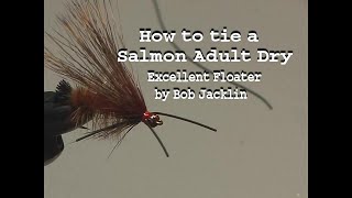 How to tie a Salmon fly adult with Bobby Jacklin  one of the best stonefly imitations [upl. by Issirk921]