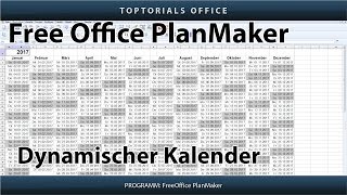 Dynamischen Kalender erstellen  Download Free Office PlanMaker [upl. by Adnirual101]