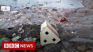 Norway landslide Buildings swept away in Alta disaster  BBC News [upl. by Harden]