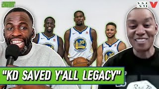 Isiah Thomas says Kevin Durant saved Steph Dray Klays legacies w Warriors  Draymond Green Show [upl. by Nylyak]