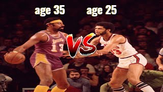 Kareem AbdulJabbar vs Wilt Chamberlain  True Highlights Offense Defense Missed Shots etc [upl. by Pollie43]