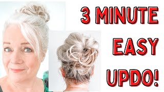 Easy Updo Hairstyle For Fine or Thick Hair With Easy Hack [upl. by Jordison]