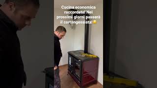 Stufa cucina economica a legna Margherita evo thermorossi Installazione e intubaggio cannafumaria [upl. by Intruoc]