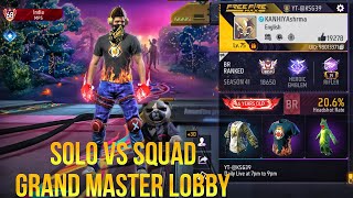 SOLO VS SQUAD hard grand master lobby full match survival Garena Free Fire KANHIYA SHARMA GAMING [upl. by Ragen]