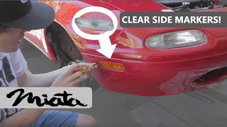 Miata Rspeed Clear Side Markers Install NA or NB DIY [upl. by Conal522]