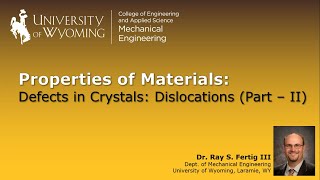 32b Crystal Defects Dislocations  Part II [upl. by Marih]