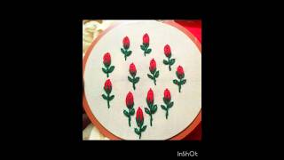 Very beautiful rosebud embroidery design tutorials embroderydesigns embroiderydesign [upl. by Itsirk]