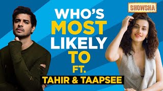 Taapsee Pannu Tahir Raj Bhasin amp Aakaash Bhatia Play Who’s Most Likely To  Looop Lapeta  Netflix [upl. by Nayb]