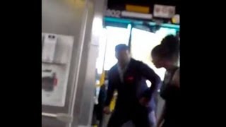 Bus Driver Uppercuts Female Passenger Video [upl. by Helge144]