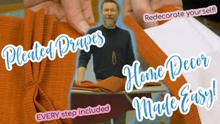 Pleated Drapes PINCH pleats EVERY Step to make curtain making easy [upl. by Gerardo742]