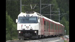 Rhätische Bahn Albula Linie  Alvra Züge zwischen Chur und St Moritz [upl. by Cusick669]