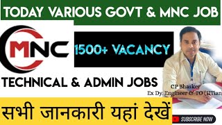 Today Various Govt amp MNC Jobs  18 SEP Time Ascent Jobs latest vacancy 1500  Technical amp AdminJobs [upl. by Kcirdot]