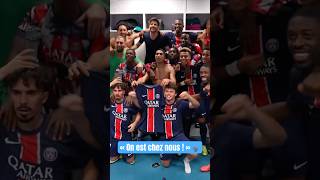 Les joueurs du PSG célèbrent leur victoire face à l’OM dans les vestiaires du Vélodrome  shorts [upl. by Hashum16]