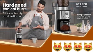 😻😻AGARO Supreme Coffee Grinder Conical Burr Grinder 31 Grinding Settings Pulse Mode Adjustable [upl. by Eeb136]