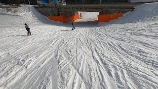 Les Carroz  GoPro POV skiing down blue run Marmottes with moguls at the end in March 2022 [upl. by Tamera807]