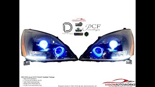 Lexus GX470  3quot BiLED RGB halos Switchback turn signals Satin Black  VisionAutoworks [upl. by Latterll196]