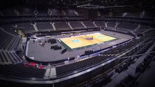 Zalgirio Arena transformation from ice hockey to basketball [upl. by Aihtnys]